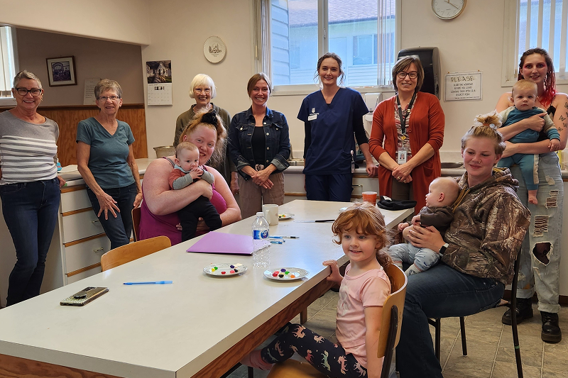 volunteers at a community centre space